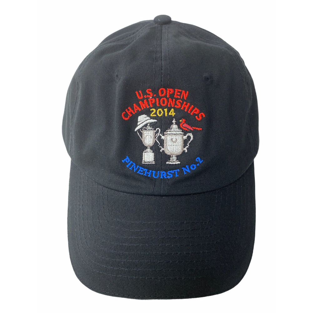 US Open Golf Hat Black Pinehurst No. 2 Baseball Cap USGA Member Adj Strap